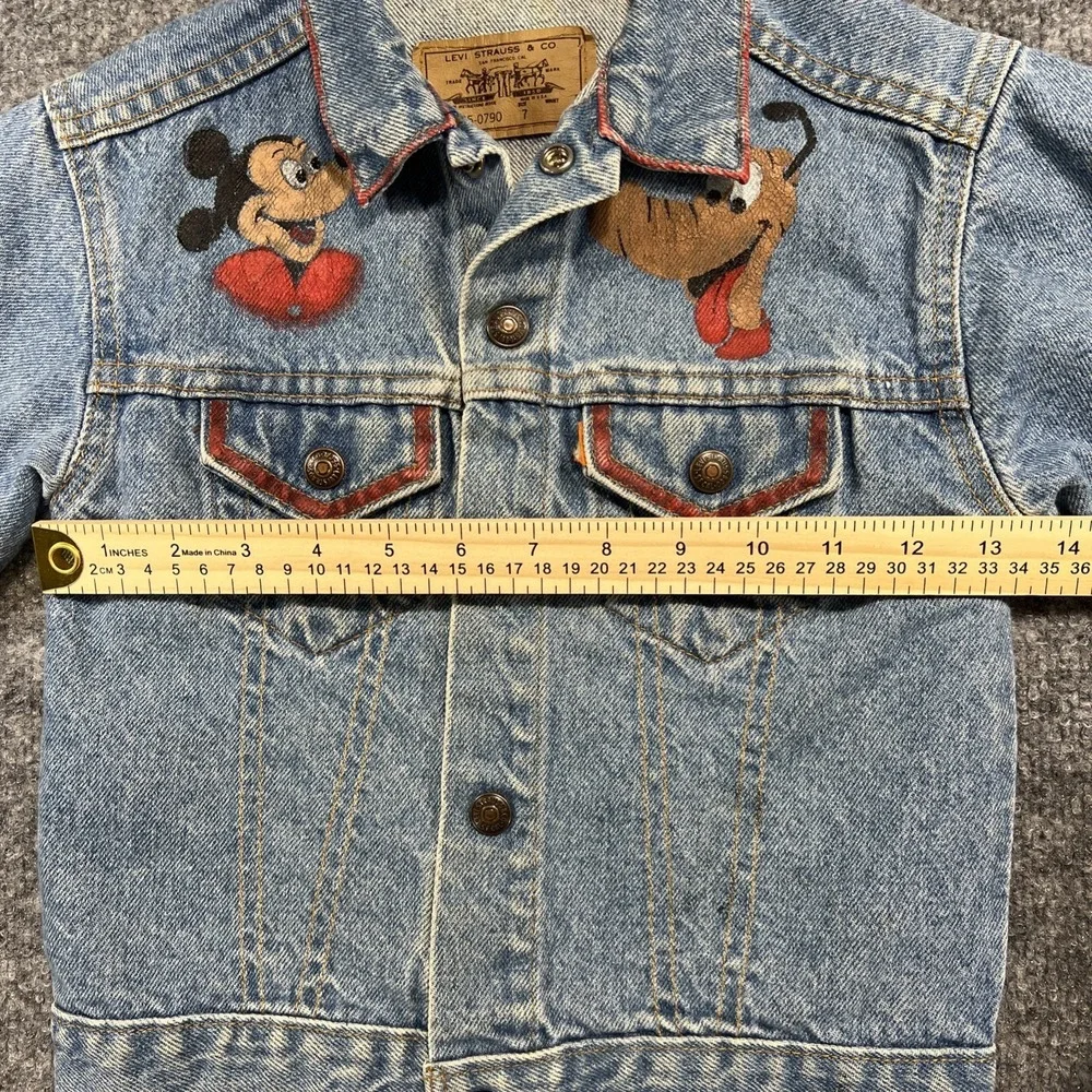VTG 80s Levi's Orange Tab Custom Hand-Painted Disney Jacket Size 7